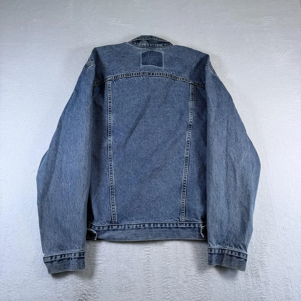 Vintage Levi's denim Jacket Mens Large Blue faded Trucker Button Front 70507 90s